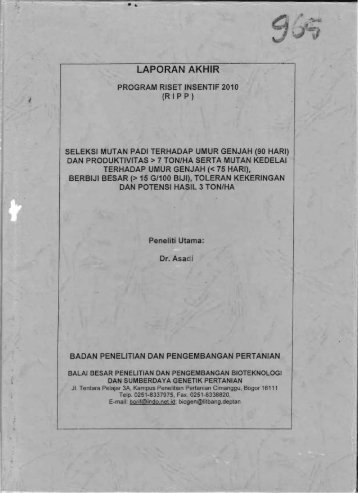 LAPORAN AKHIR - KM Ristek - Kementerian Riset dan Teknologi