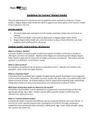 Guidelines for Farmers' Market Vendor - City of St.Catharines