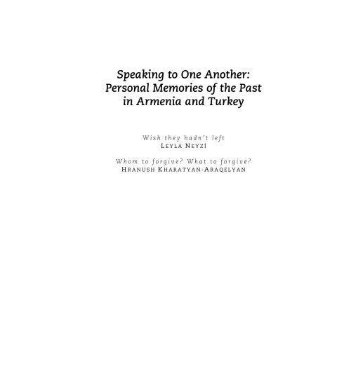 Speaking to One Another - The International Raoul Wallenberg ...