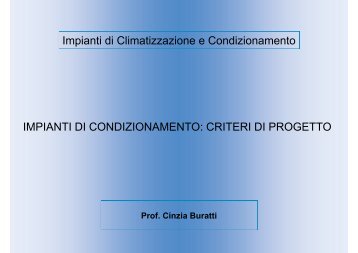 Impianti di Climatizzazione e Condizionamento IMPIANTI DI - CIRIAF
