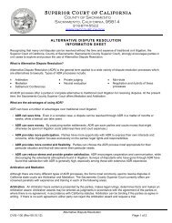 ADR Information Sheet (CV\E-100) - Superior Court, Sacramento