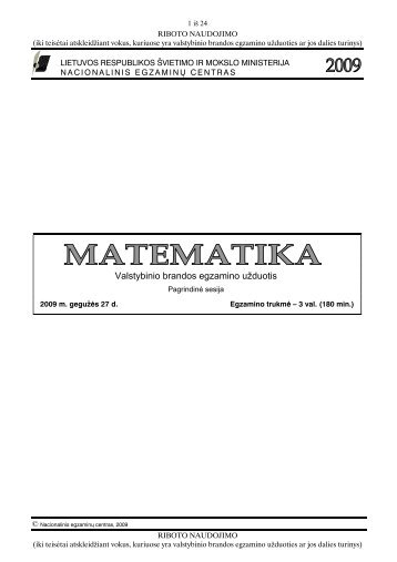 Valstybinio brandos egzamino uÅ¾duotis - Nacionalinis egzaminÅ³ ...