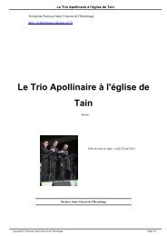 Le Trio Apollinaire Ã  l'Ã©glise de Tain - Paroisse Saint Vincent de l ...