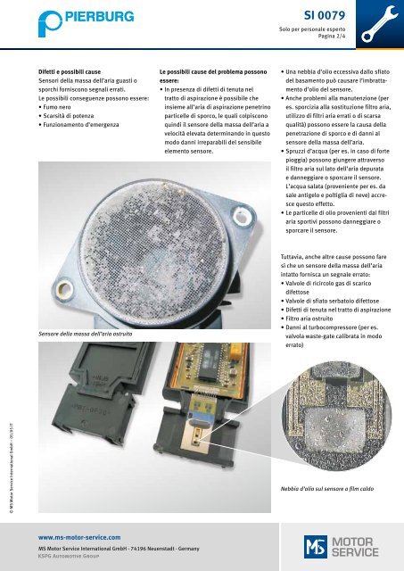 Sensori della massa dell'aria - MS Motor Service