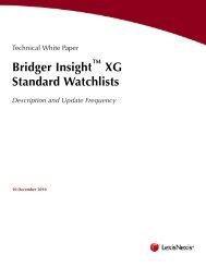 Bridger Insight XG Standard Watchlists