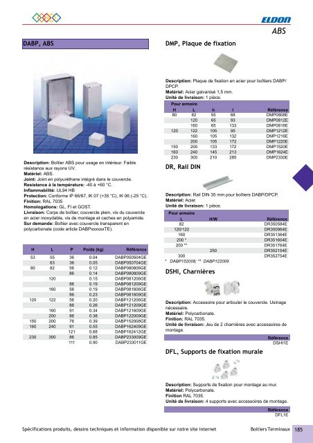 Catalogue général - Eldon