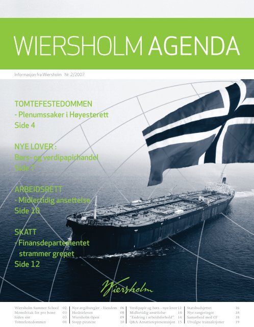 Wiersholm Agenda nr. 2 - 2007 - Wiersholm, Mellbye & Bech