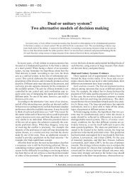 Dual or unitary system? Two alternative models of decision making