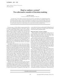 Dual or unitary system? Two alternative models of decision making