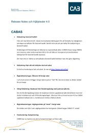 Releas notes CABAS - 2013-01-07