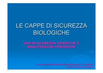 cappe biologiche - Università degli Studi di Parma