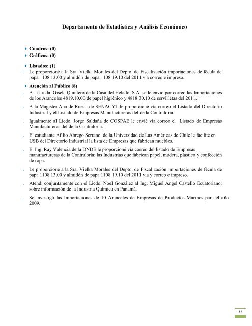 Informe Trimestral Abril, Mayo, Junio 2012 - Ministerio de Comercio ...