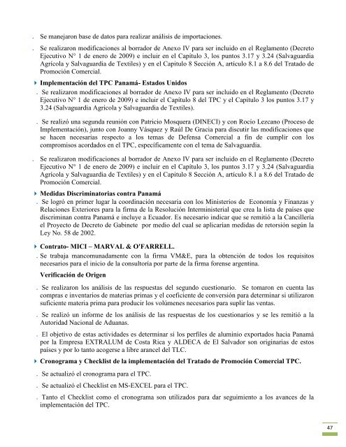 Informe Trimestral Abril, Mayo, Junio 2012 - Ministerio de Comercio ...