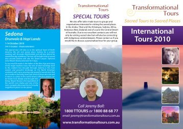 International Tours 2010 Call Jeremy Ball - Transformational Tours