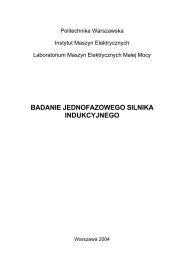 Badanie jednofazowego silnika indukcyjnego - Instytut Maszyn ...