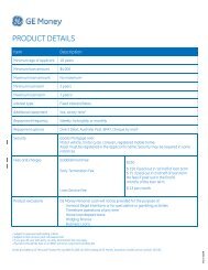 Personal Loan Product Details - GE Money