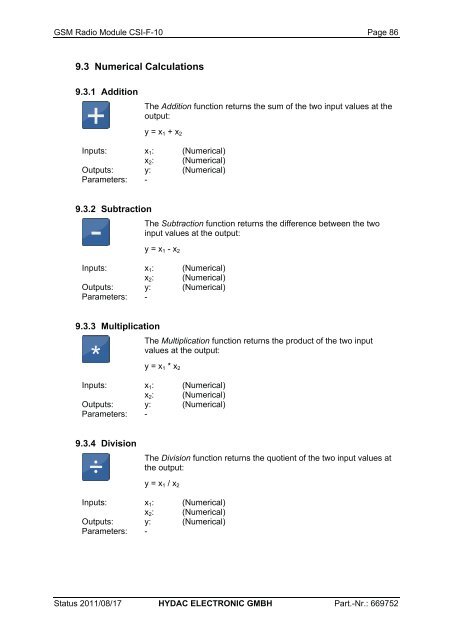 CSI-F-10 User manual - Hydac