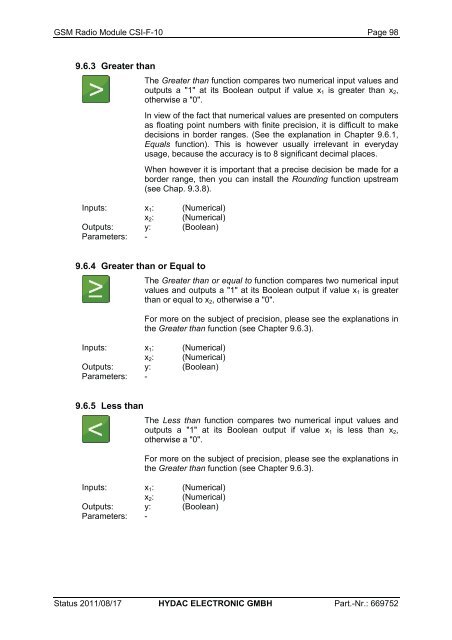 CSI-F-10 User manual - Hydac