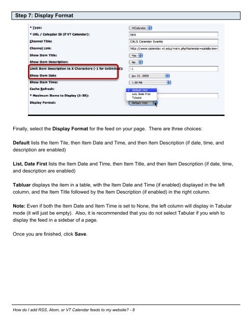 How do I add RSS, Atom, or VT Calendar feeds to my website? (PDF ...