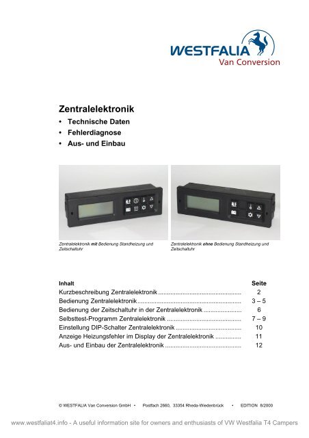 Zentralelektronik - VW Westfalia T4 Transporter Info Site