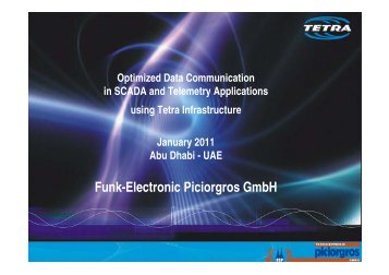 Optimising TETRA for SCADA and Telemetry Michael Piciorgros