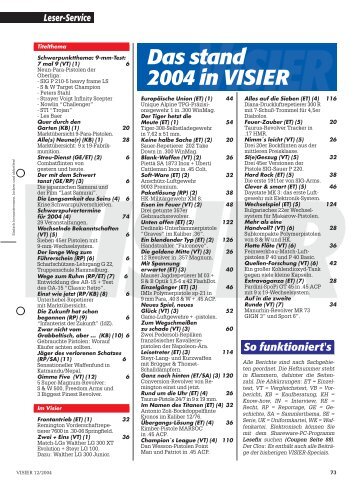 Das stand 2004 in VISIER