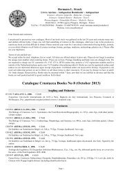 Catalogue Crustacea Books (Updated July 2013) - Hermann L. Strack