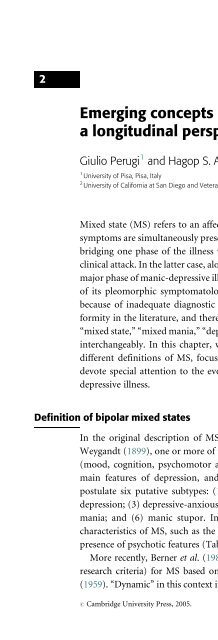 Bipolar Disorders: Mixed States, Rapid-Cycling, and Atypical Forms