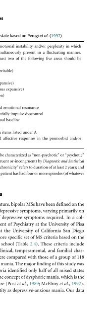 Bipolar Disorders: Mixed States, Rapid-Cycling, and Atypical Forms