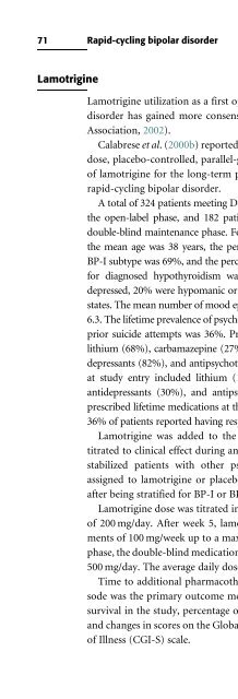 Bipolar Disorders: Mixed States, Rapid-Cycling, and Atypical Forms