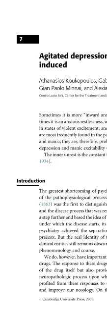 Bipolar Disorders: Mixed States, Rapid-Cycling, and Atypical Forms