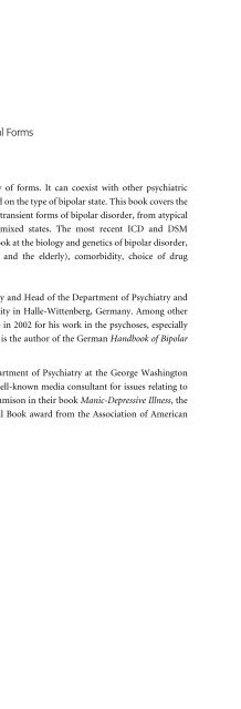 Bipolar Disorders: Mixed States, Rapid-Cycling, and Atypical Forms