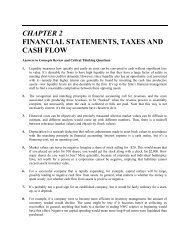 CHAPTER 2 FINANCIAL STATEMENTS, TAXES AND CASH FLOW