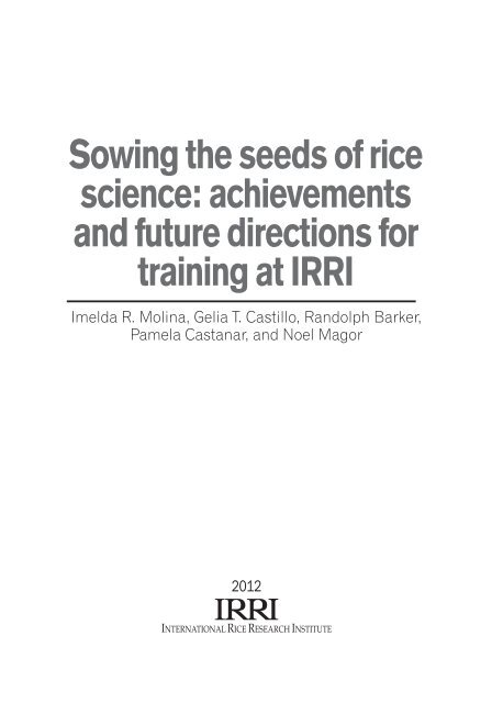 Untitled - IRRI books - International Rice Research Institute