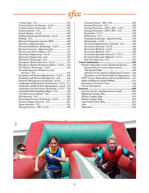 2010-11 College Catalog - South Florida State College