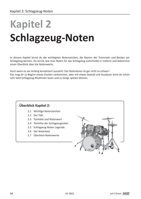 Kapitel 2 Schlagzeug-Noten
