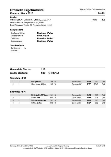 Zur Ergebnisliste - Sportclub Tragwein Kamig