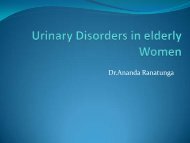 Urinary Disorders in elderly Women