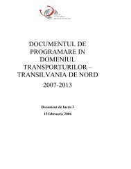 Document de programare transporturi - ADR Nord-Vest