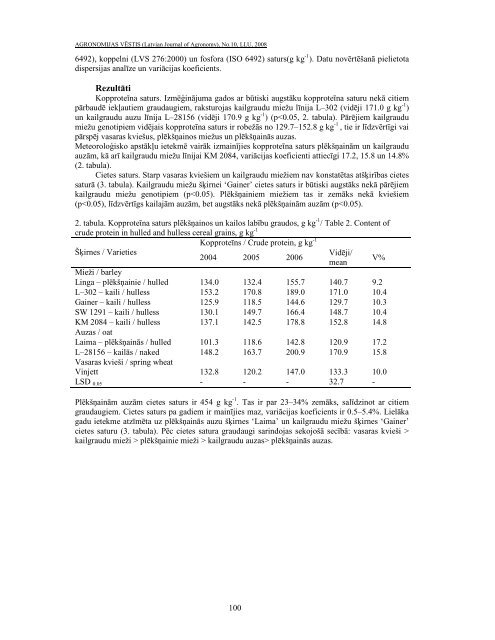 AGRONOMIJAS VÄSTIS - Latvijas LauksaimniecÄ«bas universitÄte