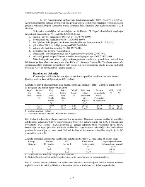 AGRONOMIJAS VÄSTIS - Latvijas LauksaimniecÄ«bas universitÄte