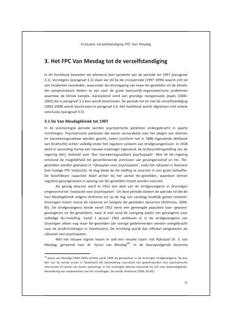 Evaluatie van de verzelfstandiging van het FPC Dr. S. van Mesdag