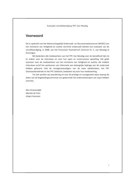 Evaluatie van de verzelfstandiging van het FPC Dr. S. van Mesdag