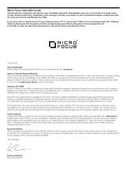 Micro Focus International plc - Investor Relations