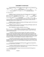 ASSIGNMENT OF MORTGAGE - Free Legal Forms