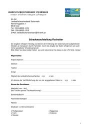 Schadensaufstellung an LFV - Landesfischereiverband Steiermark