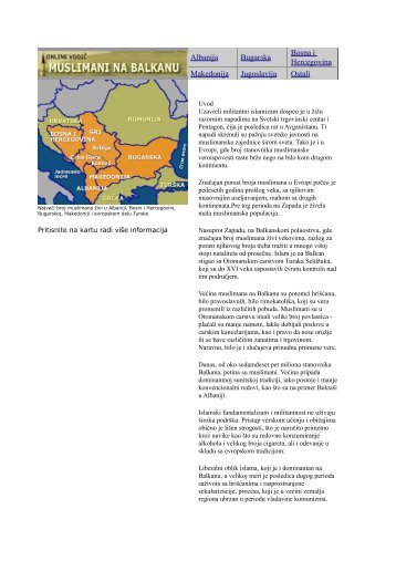 Albanija Bugarska Bosna i Hercegovina Makedonija Jugoslavija Ostali