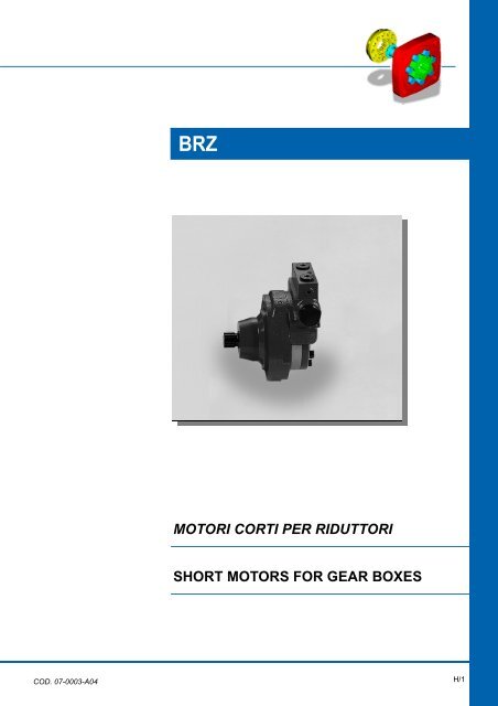 motori corti per riduttori short motors for gear boxes brz