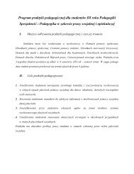 Program praktyki pedagogicznej dla studentÃ³w III roku Pedagogiki ...