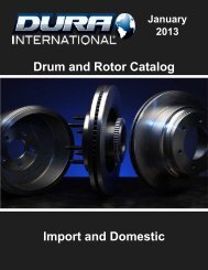 Dura Drums and Rotors - Connolly Sales & Marketing